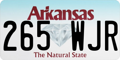 AR license plate 265WJR