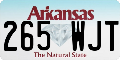 AR license plate 265WJT