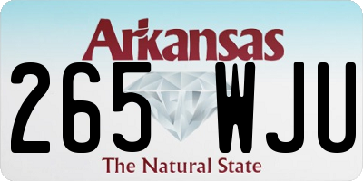 AR license plate 265WJU