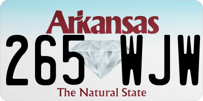 AR license plate 265WJW