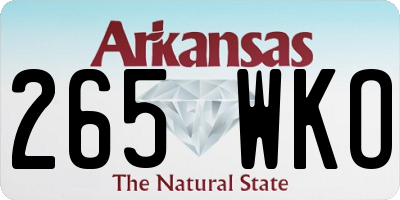 AR license plate 265WKO