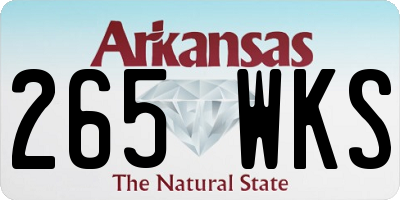 AR license plate 265WKS