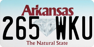 AR license plate 265WKU