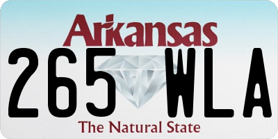 AR license plate 265WLA