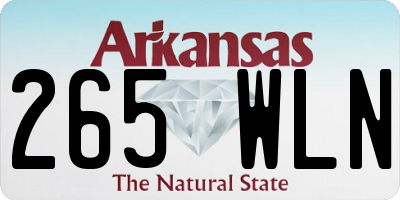 AR license plate 265WLN