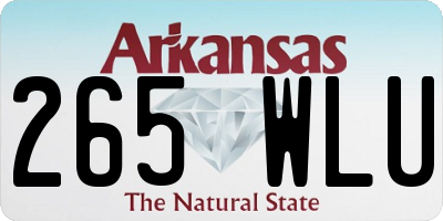 AR license plate 265WLU