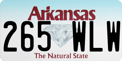 AR license plate 265WLW