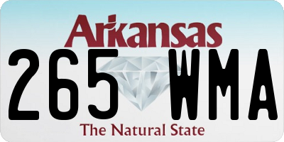 AR license plate 265WMA