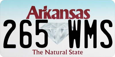 AR license plate 265WMS