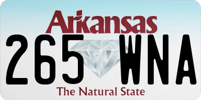 AR license plate 265WNA