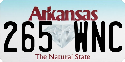 AR license plate 265WNC