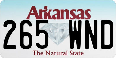 AR license plate 265WND