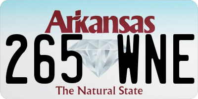 AR license plate 265WNE