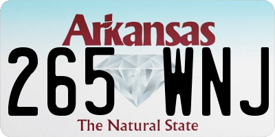 AR license plate 265WNJ