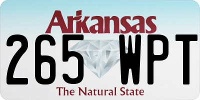 AR license plate 265WPT