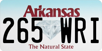 AR license plate 265WRI