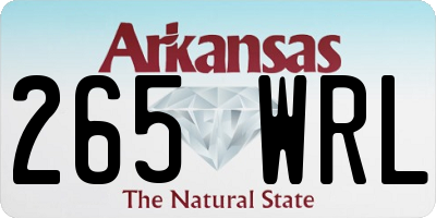 AR license plate 265WRL