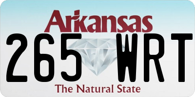 AR license plate 265WRT