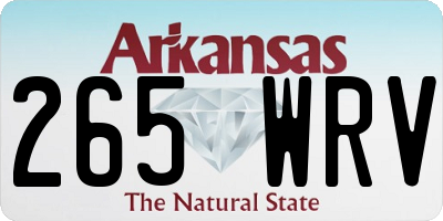 AR license plate 265WRV