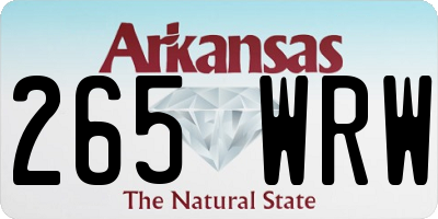 AR license plate 265WRW