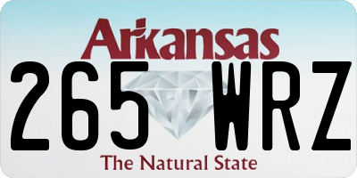 AR license plate 265WRZ
