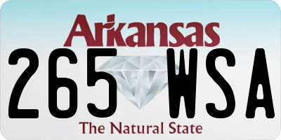 AR license plate 265WSA