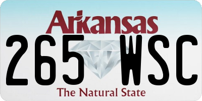 AR license plate 265WSC