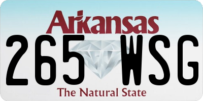 AR license plate 265WSG