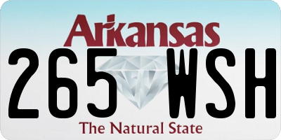 AR license plate 265WSH