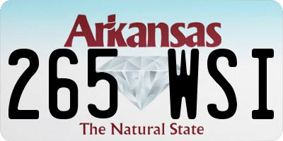 AR license plate 265WSI
