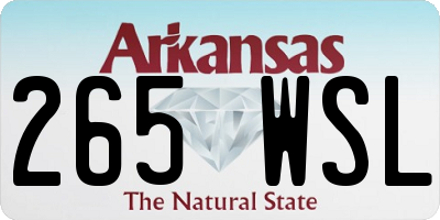 AR license plate 265WSL