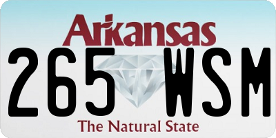 AR license plate 265WSM