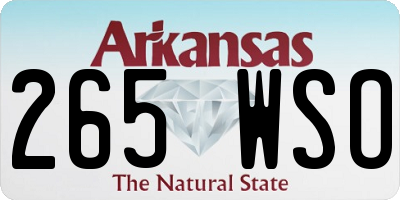 AR license plate 265WSO