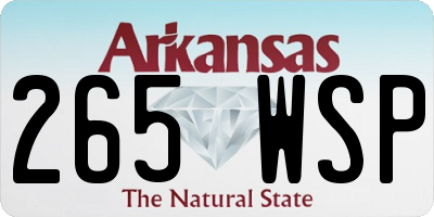 AR license plate 265WSP