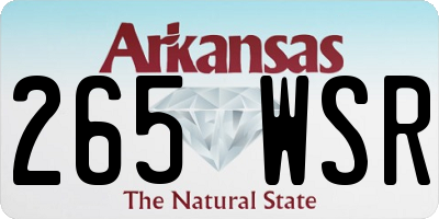 AR license plate 265WSR