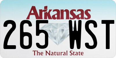 AR license plate 265WST