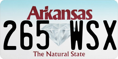 AR license plate 265WSX