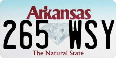 AR license plate 265WSY