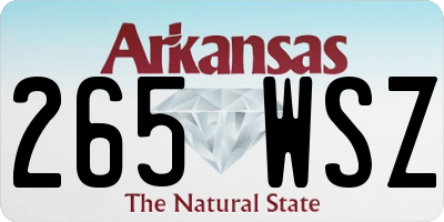 AR license plate 265WSZ