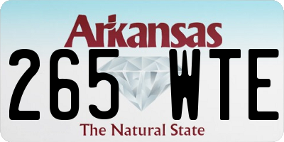 AR license plate 265WTE