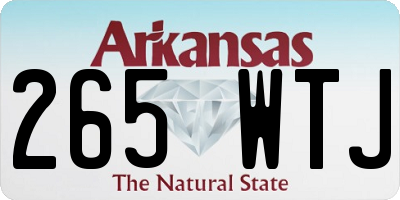 AR license plate 265WTJ