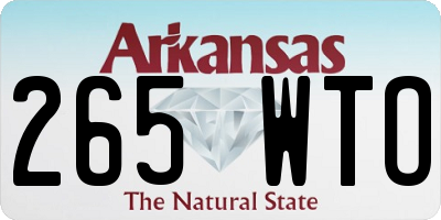 AR license plate 265WTO