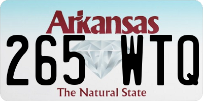 AR license plate 265WTQ