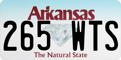 AR license plate 265WTS