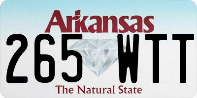 AR license plate 265WTT