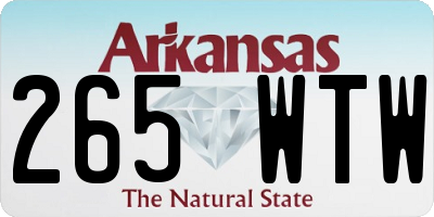 AR license plate 265WTW