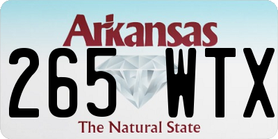 AR license plate 265WTX