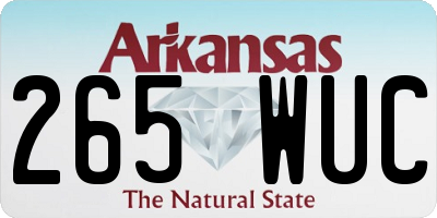 AR license plate 265WUC