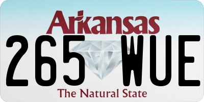 AR license plate 265WUE