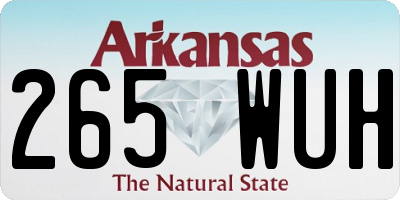 AR license plate 265WUH
